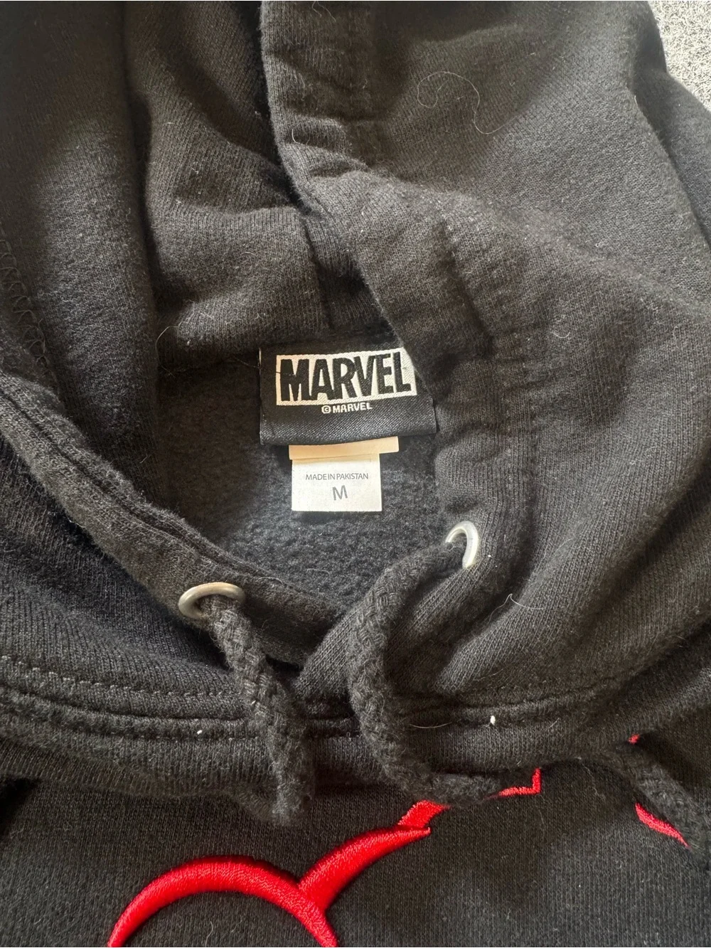 Marvel Spider-Man Universal Studios Embroidered Hoodie Black Men's Medium M